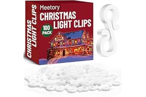Meetory 100 Pcs Gutter Hooks for Outdoor & Christmas Lights, Mini Plastic Hooks for Seasonal Fairy Lights