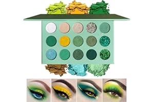 Palette De Fards à Paupières Verts,Palettes de Maquillage Hautement Pigmentées,Palette de Fards à Paupières,Palette de Maquillage Vert,Facile à Colorier Durable,Imperméable,Hautement Pigmenté