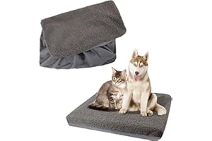 TJHDSF Bezüge für Hundebetten | Hundebettbezug Weicher Plüsch | Wasserdicht & Waschbar, Abnehmbarer Ersatzbezug | Für Hundebetten | Geeignet für Wohnzimmer, Schlafzimmer, Garten | Grau (32" x 44" x 6")
