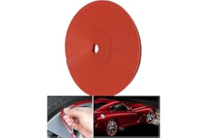 OFZVEO Coche Vehículo Ruedas Protectores, 8M Tiras de Protección de Llanta, Línea De Protección De Neumáticos Moldura De Goma Recorte, Decoraciones de Llantas de Coche (Rojo)