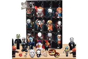 EXUBERIA Calendrier De L'Halloween 2023, Halloween Advent Calendar, Compte À Rebours D'Halloween Avec 24 Figurines D'horreur Jouets, Poupée D'Halloween 2023, Calendrier De L', Cadeaux Pour Enfant Et Adultes