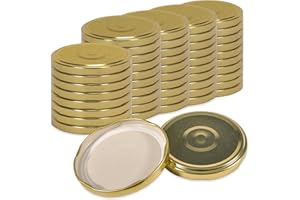 Oputec 50 x Schraubdeckel TO 82 Gold – Ersatzdeckel für Einmachgläser | Twist Off Deckel, luftdicht & lebensmittelecht | Einmachdeckel für Marmelade, Einkochen & Vorrat | Made in EU