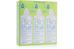 BAUSCH + LOMB Biotrue Solution Lentilles de Contact Souples - Produit Lentille Utilisation Quotidienne pour Lentilles de Contact Souples - Flacons 3 x 300ml