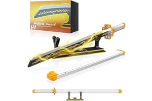 Hengrongshen Katana Demon-Slayer, 99cm Épée Zenitsu en Briques de Construction Style Ideas, Kit de 956 Pièces avec Support et Gaine, Cosplay Manga Cadeau Décoratif pour Adultes et Enfants