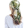 QBSM 35'' Satin Large Square Head Scarf Silk Feeling Neck Scarves Hair Sleeping Wrap Lightweight Headscarf for Women