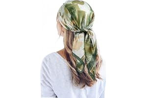 QBSM 35'' Satin Large Square Head Scarf Silk Feeling Neck Scarves Hair Sleeping Wrap Lightweight Headscarf for Women