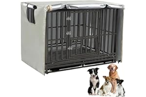 VADO VLTRA Dog Crate Cover, Warmer Outdoor Dog Cage Cover Polyester Large Kennel Cover with 1 Breathable Window&1 Front Opening Universal for 48 inches Wire Cage