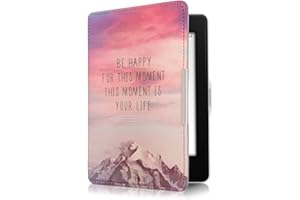 kwmobile Etui kompatybilne z Amazon Kindle Paperwhite – etui ochronne ze sztucznej skóry do czytnika e-booków (do modeli do 2017) – Be Happy Rosa Fioletowy koralowy