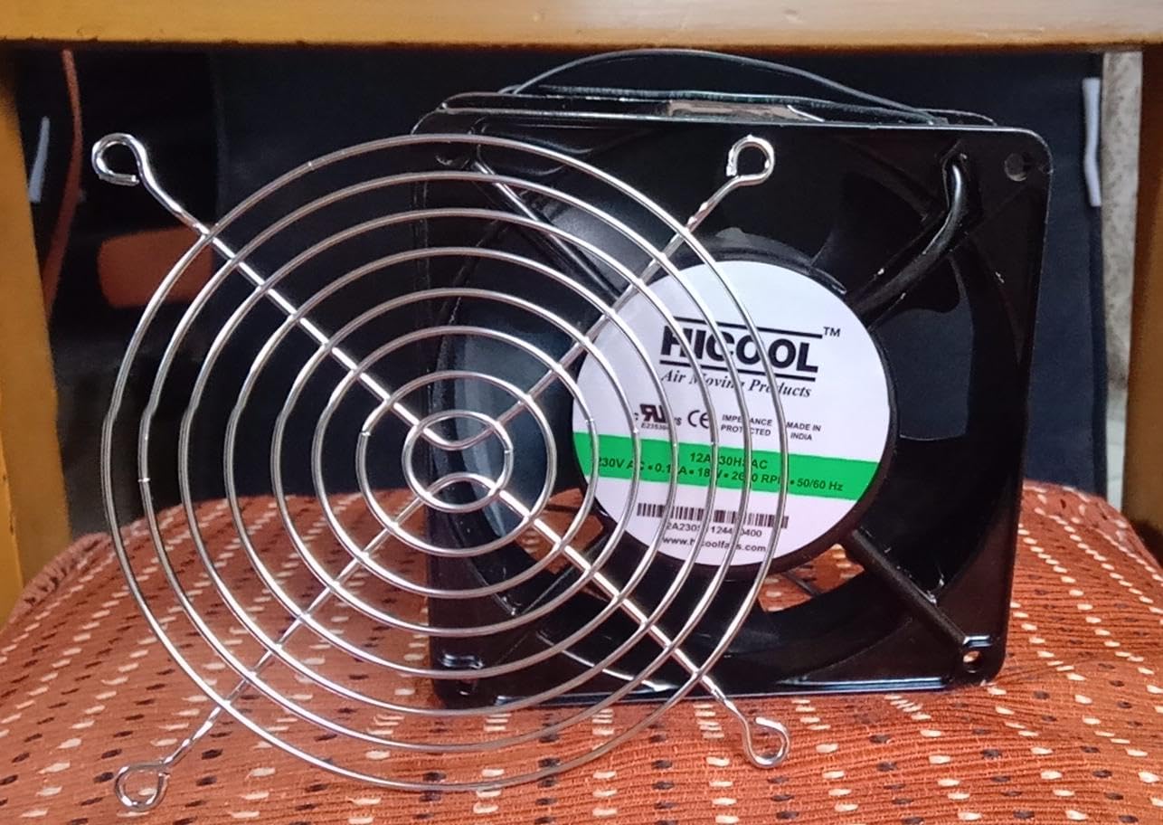 cooling fan with steel grill/4 inch