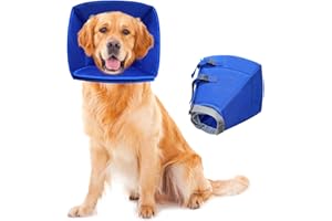 LOMHYVE Halskrause für Hund leckschutz, Atmungsaktiver Schutzkragen Hund FüR Kleine, Mittlere Und GroßE Hunde, Verstellbarer Hunde-Erholungskragen Nach Der Operation-Größe M