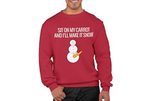 Graphic Impact gi Sit On My Carrot And I Will Make It Snow Unisex Christmas Sweatshirt For Adults Funny Ugly Rude Novelty Xmas Jumper Festive Sweater