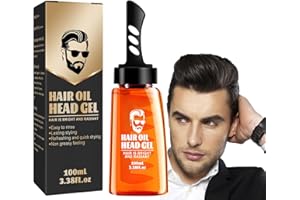 ALELYER Gel coiffant pour homme, 2 en 1 avec peigne, gel coiffant pour homme, gel coiffant avec peigne, gel coiffant avec peigne, gel coiffant avec peigne pour homme, longue durée, construction rapide, 100 ml