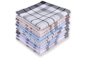 Wiainty Fazzoletti Da Uomo In 100% Cotone, Pezzi Fazzoletto Da Taschino Uomo,Set Di Fazzoletti Cotone Uomo Naso 38X38Cm, Fazzoletto Classici A Righe, Matrimonio, Business, Fazzoletti Stoffa
