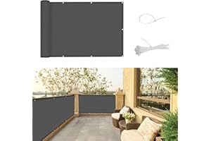 SUNNY GUARD Brise-Vue pour Balcon 90x600cm Couverture de Écran Jardin PES UV Résistant Pare-Vue Brise étanche avec Attaches de câble,Anthracite