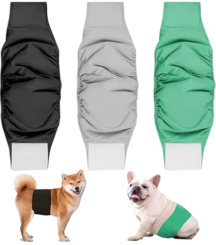 Pannolini Riutilizzabili Per Cani Maschio - Confezione Da 3, Lavabili, Taglia M (30.5-35.6 Cm) - Foto 6
