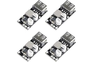 Greluma 4 Pièces Convertisseur Buck USB,Module Abaisseur DC-DC 4.5-32V 12V 24V à 5V QC 3.0 Module de Charge Régulateur de Tension d'alimentation Carte de Transformateur de Tension