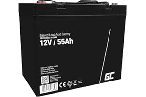 Green Cell® AGM 12V 55Ah Akku Vlies Batterie VRLA Blei Batterie Bleiakku Ersatzakku Akkubatterie Versorgungsbatterie Zyklenfest Wartungsfrei Caravan Camper Van Solarpanel Solarbatterie Boot