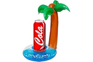 W WIDMANN MILANO Party Fashion 00020 - Dosenhalter Palme, 1 Stück, Größe 30 x 20 cm, aufblasbar, für Dosen und Flaschen, Pool- und Strandparty, Partyzubehör, Accessoire, Geschenk, Sommer, Cocktail