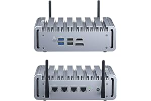 ‎WEIDIAN WEIDIAN N100 Firewall PC, Firewall 2.5GbE, Lüfterloser PC, Micro Firewall Appliance, Firewall Hardware, 4 x 2.5GbE NIC, HD, DP, 4USB, SIM Card Slot, Auto Power On, for Home-Server/Network Firewall