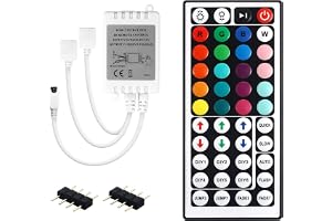 ruimeimei Fjärrkontroll med dubbel utgång 44 knappar LED 4 stift 2 portar RGB trådlös för LED-slingor 3528 5050