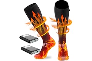 IKUCHELIFE Upgraded Heated Socks for Men Rechargeable,Electric Socks 7500mAh Battery 4 Temperature Adjustable Foot Warmers,Suitable for Outdoor Sports Cycling,Skating And Skiing Winter Feet Warming Gift