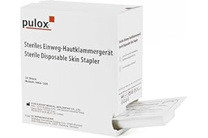 10x Pulox Agrafeuse cutanée jetable - Sutures chirurgicales stériles pour la peau avec 35 agrafes