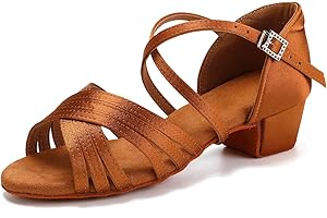 SWDZM Scarpe da Ballo Latino Americano Bambina&Donna Scarpe da Ballo Salsa Bambina con Tacco Basso,Modello 912DB-Child