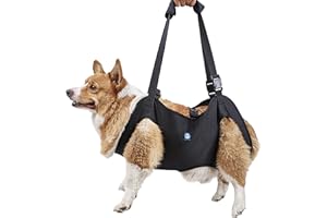 KAJILE Uprząż Dla Psa,Chusta do Noszenia Psa,Pasy do Podnoszenia i Rehabilitacji Zwierząt Dla Osób Starszych,Niepełnosprawni,Urazy Stawów,Zapalenie Stawów,Czarny,L