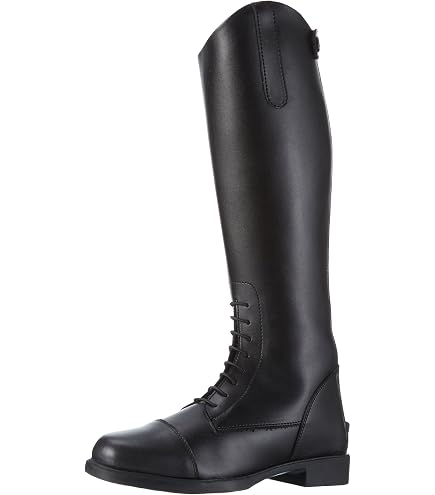 HKM Stivali Da Equitazione Valencia Per Bambini In Pelle, Modello Stretto, Suola Antiscivolo, Con Cerniera E Inserti Elastici