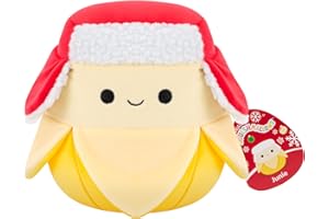 Squishmallows Original 7.5-Inch Junie the Yellow Banana Holiday Plush | Collectable Cute Plush Toy, Cuddly Toys for Children, Soft Toys, Cute Teddies Suitable for Girls and Boys