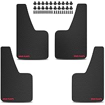 4x Auto Schmutzfänger Set Rot - Universal Spritzschutz 360x210mm Für Alle Fahrzeugtypen