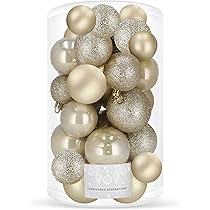 Lot De 6 Boules De Noël En Plastique Incassable à Paillettes