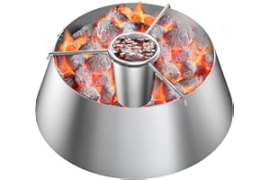 Onlyfire Stainless Steel BBQ Whirlpool with Water Reservoir for Weber 47/57/67 CM Kettle Grill and Weber WSM Cooker, Charcoal Basket for Big Green Egg&Kamado