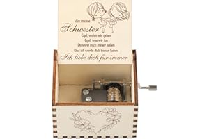 Blumuze Schwester Geschenke, Holz Hand Kurbel Spieluhr Geschenk für Schwester, Weihnachten Geburtstagsgeschenk Schwester,Beste Schwester Geschenkidee, Sie sind Meine Sonnenschein Spieluhr