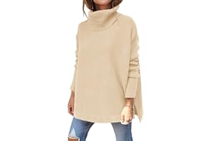 Hormtaer Pullover Damen Winter Rollkragenpullover Damen Warm Oversized Strickpullover Rollkragen Pullover Stricken Pulli Grobstrickpullover Langarm Oberteile