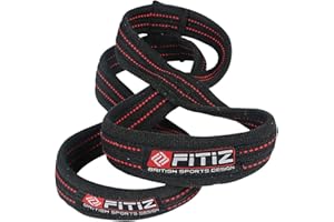 FITIZ Figure 8 Straps for Heavy Duty Deadlift Weightlifting Powerlifters Cotton Straps available in 4 Sizes Elite Double Loop for Workout Enthusiasts GYM Training Support Hand Protective Suitable Men Women