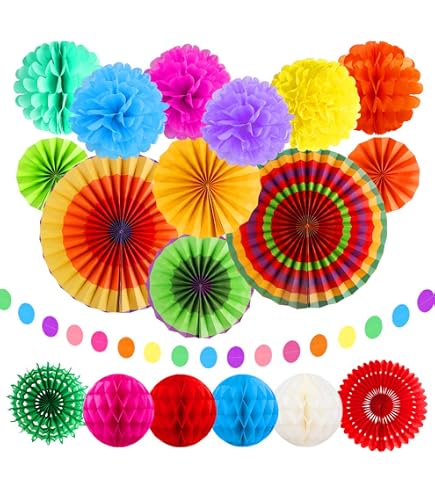 Guirlande De Pompons En Papier De Soie Pour Décoration De Fête