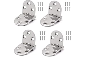 Dfuqanb 4 Piezas Bisagra Abatible Borde Redondo, Bisagras de Acero Inoxidable 270 Grados con Tornillos, Marino Barco Bisagras Puertas para gabinetes, armarios, redondos, con tornillos (plata)