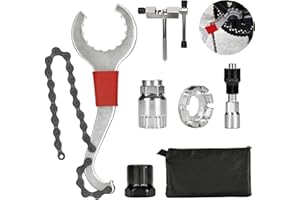 YDIAMEJ Kit d'outils pour vélo 10 pièces, Outil de démontage de Cassette 3 en 1 clé de démontage de Cassette Outil de pédalier manivelle disjoncteur de chaîne clé à Rayons clé à cône de moyeu