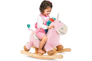 B. toys - Fauteuil à Bascule Licorne - Jouet à Bascule Licorne - Manège en Bois - Jouet Classique pour Enfants en Bas âge - 18 Mois et +
