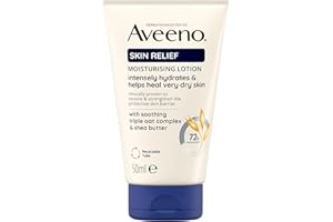Aveeno Skin Relief Moisturising Lotion, With Soothing Triple Oat Complex & Shea Butter, Suitable For Sensitive Skin, 72-Hour Intense Hydration, Helps Relieve Very Dry and Tight Skin, Unscented, 50ml