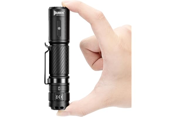 WUBEN C3 Lampe Torche Rechargeable 1200 Lumens Lampe de poche LED Ultra Puissante, Lampe Tactique IP68 Étanche Torche USB C,6 Modes pour Extérieur Camping Randonnée Urgence