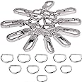 JAKAGO 20pcs 1” D-Rings and Metal Swivel Trigger Snap Hooks Clips Buckles Clasp for DIY Hardware Handbag Purse Bags Luggage Keyrings