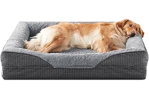 FURTIME Extra Large Dog Bed Orthopedic Dog Bed XL for 90lbs Dogs - 7.5" Memory Foam Mattress, Waterproof & Washable Dark Cover, Veterinarian Recommended Bed for Arthritis & Bone Health, 107x81x19cm