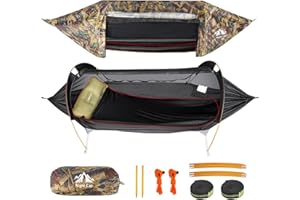 ‎NIGHT CAT Night Cat Hängematte Zelt mit Moskitonetz wasserdichte Regenfliege Für 1 Person Wandern Camping im Garten Hinterhof Wilde