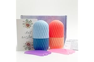 KEEPAQ Ice Roller, Ice Roller for Face and Eyes, Ice Face Roller and Gua Sha, Silicona Rodillo de Hielo, Efectivamente Aliviar la Hinchazón, Reducir Poros, Reafirmar Arrugas y Hidratar Analgésicamente