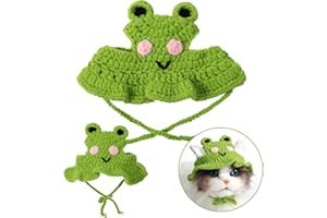 TEAAHA Wool Pet Hats Halloween Cat Hat Cartoon Knit Cute Cats Beanie Bonnet Soft Festive Cats Costumes Christmas Holiday Party Clothes Head Wear Accessories for Puppy Cat Kitten Dogs Pets Animals (Green)