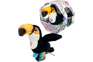 HAPPY YAPPERS Tucán - Pajarito Interactivo Que Canta, Mueve Las Alas y Repite lo Que Dices, Incluye Brazalete y Cable de Carga, Modelo Tucán de 6 Diferentes Disponibles, Famosa (HPA00100)