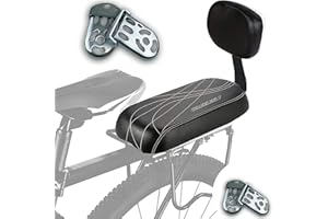 CEASELESLY Seggiolini bici posteriore,Seggiolino bicicletta,Pedalini Bicicletta Posteriori,PU Spugna in Pelle Morbido Cuscino Posteriore Rack Seat per Ragazza Donna Uomo Bambino
