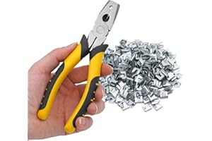 BREUAILY DrahtkäFig Zangen und 300 Stück Schnallen Clips Metallschnallen Clip Zangen HaustierkäFig-Installationswerkzeug für Haustiere Hunde Katzen Kaninchen Käfig und Rinder Schafe Zaun